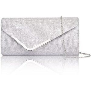 Clutch Purses for Women, Shiny Sequin Envelope Clutch Evening Bag with Chain